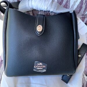 Coach Black Pebbled Small Crossbody with Gold-Tone Hardware